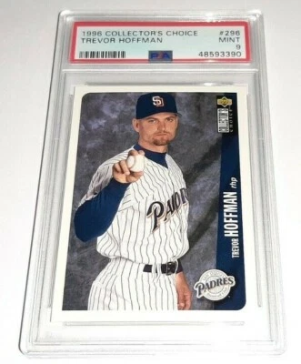 1996 Collectors Choice #296 Trevor Hoffman Card Graded PSA 9 Mint Pop 2 - Image 1 of 2