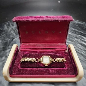 1940s Vintage Gold Filled Ladies Bulova Wrist Watch with Original BOX/Case - Picture 1 of 8