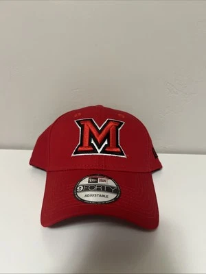 New Era 9FORTY Miami (OH) Red Hawks Adjustable Red Hat Cap NCAA College NWT - Image 1 of 4