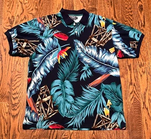 Vintage Chaps Polo Shirt Mens XL Ralph Lauren Beach Theme Made In USA - Picture 1 of 3