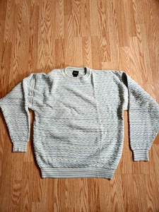 Suéter tejido de algodón de manga larga exclusivo de Neiman Marcus para hombre talla mediana - Imagen 1 de 7