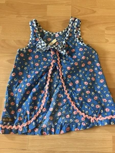 Matilda Jane blue pink floral apron back top girls Size 8 - Picture 1 of 2