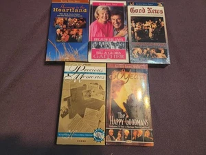 5 Southern Gospel VHS Tapes, 3 Have Not Been Open. 4 Gaither's, 1 Happy Goodmans - Picture 1 of 3
