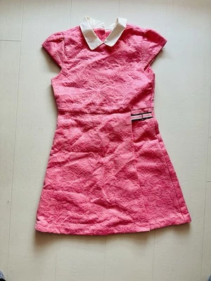 Vestido Janie and Jack Niñas Rosa Brocado Textura Floral, Cuello Blanco Talla 10 Foto 1 de 4