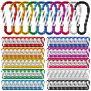 300Pcs 2Inch Mini Aluminum Carabiner Spring Clips Snap Hook Keychain for Camping - Picture 1 of 7