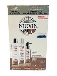 Nioxin 3 Hair System Scalp Care Kit Colored Hair Light Thinning 3-Piece Set NIB - Picture 1 of 13