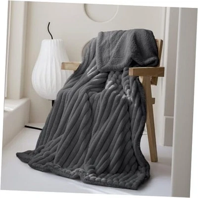  Manta para sofá o cama, súper suave 80" x 60" (paquete de 1) gris oscuro Foto 1 de 4