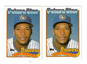 1989 TOPPS GARY SHEFFIELD ROOKIE CARD # 343 lot of 2 cards - Picture 1 of 2