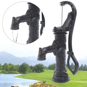 Cast Iron Water Well Hand Pump 26 feet Black Rustic Garden Farmhouse Antique NEW - Picture 1 of 15