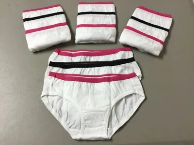 New Girl's Hanes Cotton Bikini Panties Size 8 White w/ Multi 12 Bikinis #3W - Image 1 of 2