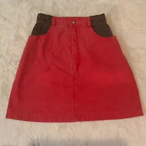 Minifalda Rodeo Vintage Años 80 Cinturón Alta Roja Negra (Talla 9/10) - Imagen 1 de 6