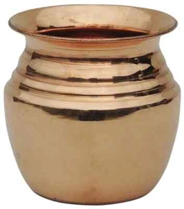 Olla de cobre puro Kalash lisa Pooja Lota Puja 2,7 pulgadas 140 ml - Imagen 1 de 2