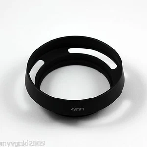 Black 49mm Metal Lens Hood Shade For Sony NEX-5n NEX-F3 E18-55 Lens - Picture 1 of 2