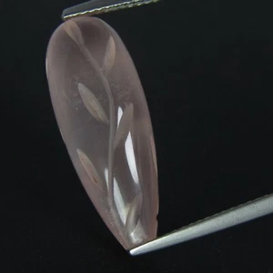Bonita piedra preciosa larga tallada de pera de cuarzo rosa natural genuino de 13,92 quilates de Brasil - Imagen 1 de 4