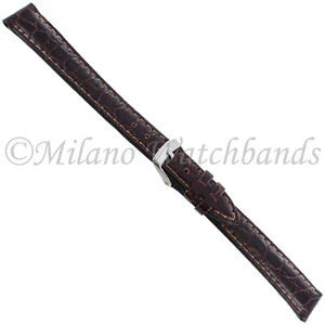 14mm Morellato Brown Crocodile Grain Genuine Leather Ladies Watch Band 751 XL - Picture 1 of 4