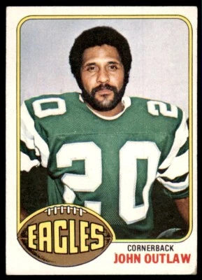 1976 Topps John Outlaw Football Card Philadelphia Eagles #181 - Image 1 of 2