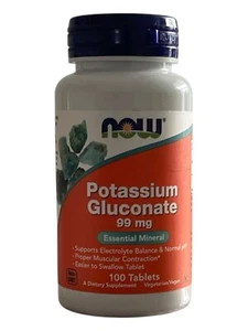 Now Foods Potassium Gluconate 99mg 100 Tablets, Heart Function, Electrolyte - Picture 1 of 3