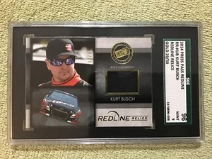 2014 Press Pass Redline KURT BUSCH #41 Haas Redline Relics Gold #/50 SGC 96 - Foto 1 di 4