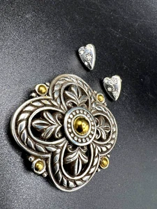 Brighton Brooch-pin and heart shaped earrings - Picture 1 of 8