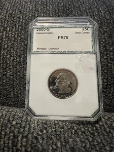 2000-S 25C Clad Massachusetts Quarter PCI Deep Cameo PR70 - Picture 1 of 4