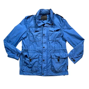 Coach Jacket Men L Large Blue Nylon Cotton Military Utility Cargo Pocket Outdoor - Picture 1 of 10