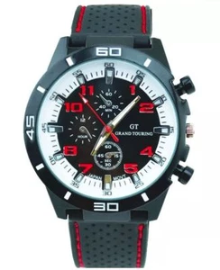 Men Childrens Kids Boys Stainless Steel Analogue Sports Smart Watch Red Black - Picture 1 of 4