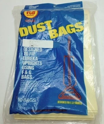 Eureka 10 pack VCB Brand Disposable Style Dust Bags for Upright W/Exceptions  - Image 1 of 4