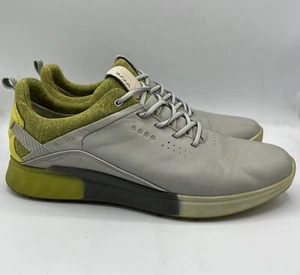 Ecco S-Three Men's Gray Lime Leather Hybrid Golf Shoes Gore-Tex Sz 11 Extra Wide - Picture 1 of 8