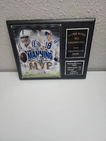 Peyton Manning Superbowl XLI MVP wall plaque Serial Numbered 336/5000 Rare Colts Cover