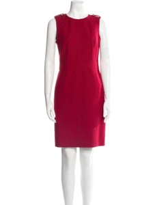 Tory Burch Evelina Red Wool High Neck Sheath Dress Size 6 - Picture 1 of 5