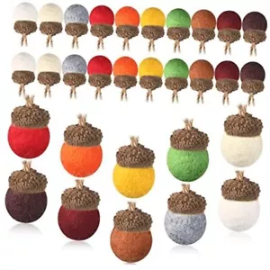 30 Piezas Otoño Lana Fieltro Bellota Adornos Otoño Fieltro Bellota Pom Colores Mezclados - Imagen 1 de 8