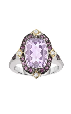 Phillip Gavriel Designer Pink Amethyst Diamond Ring With Rhodolite Stones Size 7 - Image 1 of 4