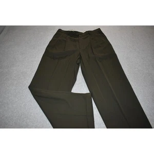 Monsieur by Givenchy Wool Dress Pants Mens Size 36 x 33 Pleated Green Made USA - Picture 1 of 7