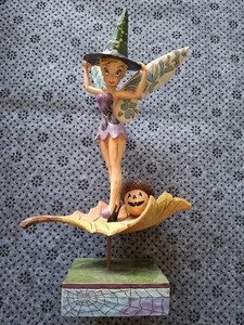 Disney NIB Tinker Bell Figurine "Pixie Be Witched" By Enesco Halloween Decor - Picture 1 of 14