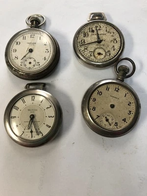 Lot of 4 Pocket Watches for Repair or Parts - Image 1 of 4