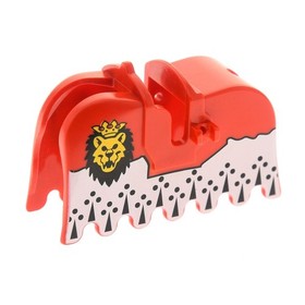 1X Lego Horse Blanket Saddle Red White Coat Lion Crown Castle 6090 2490PB03