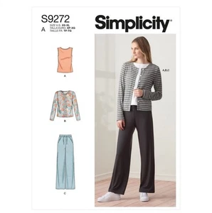 SIMPLICITY 9272 Sewing Pattern Misses Knit Cardigan Top Pants xs-xl Uncut - Picture 1 of 2