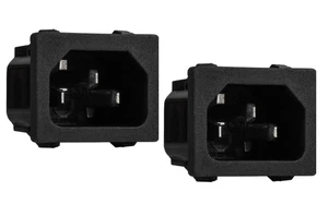 IEC C14 AC Power Jack Inlet Outlet Snap-In Chassis Panel Mount - Bild 1 von 3