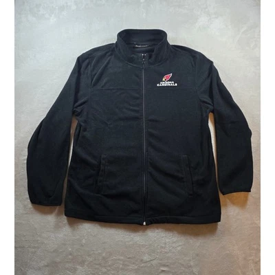 Arizona Cardinals Jacket Mens XL Black Full Zip Fleece Pockets Dunbrooke NFL - Image 1 of 4