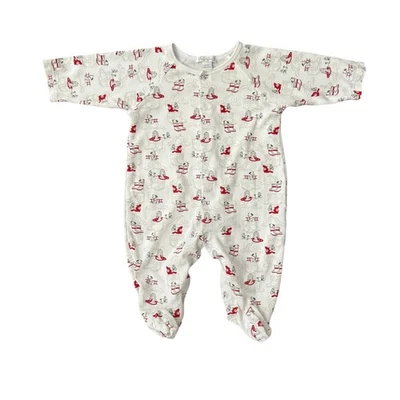Kissy Kissy Pima Algodão Boutique Footie Filhote Dorminhoco Vermelho Bebê Menino 6-9 Meses - Imagem 1 de 4