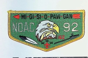 Migisi Opawgan Lodge 162 Detroit Area Council MI NOAC '92 Flap YEL Bdr (CB510) - Picture 1 of 2