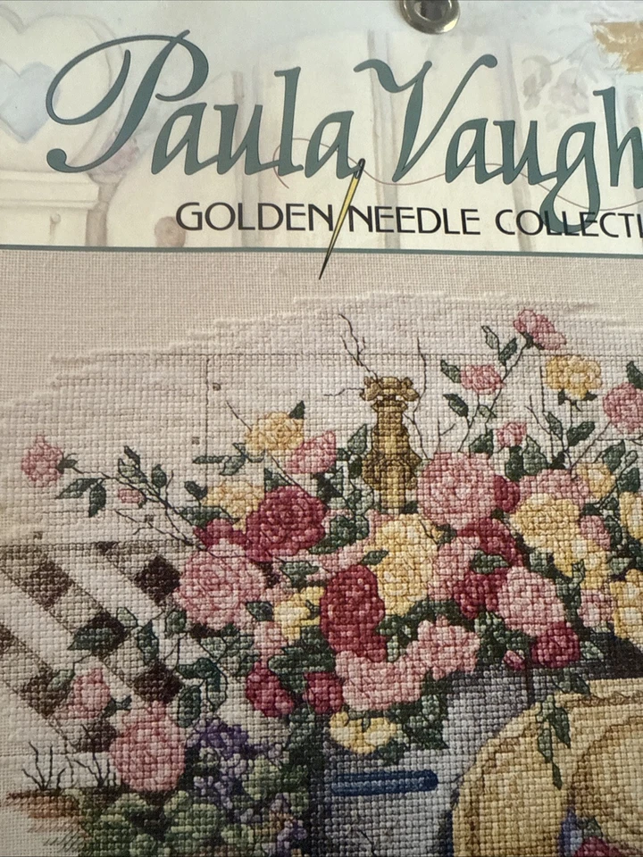 Kit de punto de cruz contado de Paula Vaughan rosas de verano aguja dorada 113965 Foto 1 de 4