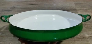 š„Vintage Dansk Kobenstyle Large Paella Pan in Rare Kelly Green 13.5" MCM France - Picture 1 of 8