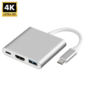 USB C Hub 3in1 Adapter HDMI 4K PD USB 3.0 Type-C Dock für MacBook Samsung Dell - Bild 1 von 11