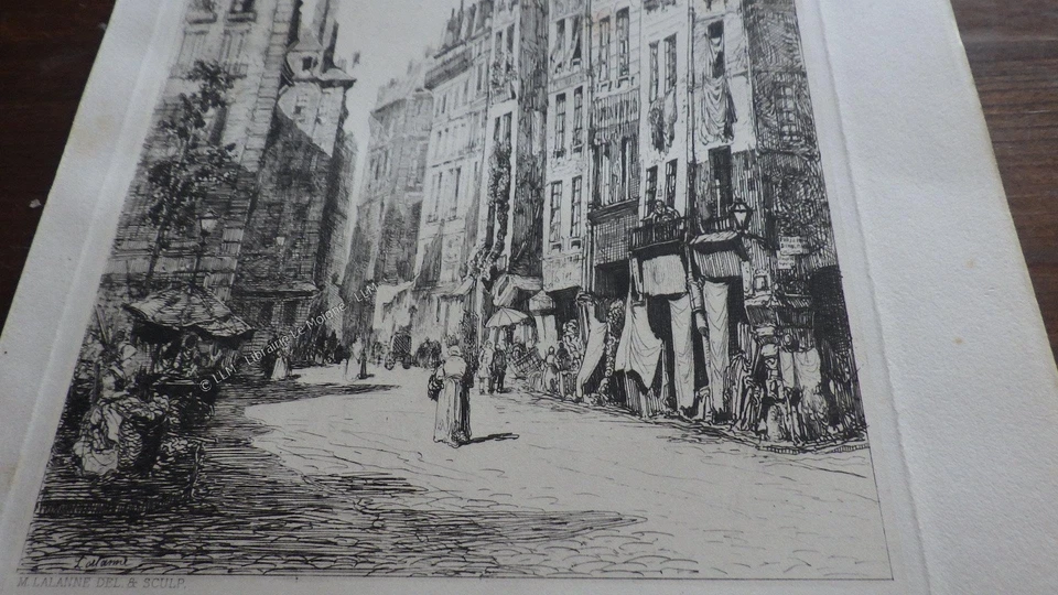 1890.rue de la Tonnellerie (Moliere.Paris. gravure ).Maxime Lalanne - Photo 1/1