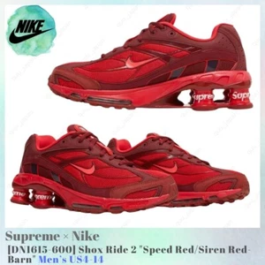Supreme × Nike Shox Ride 2 Speed Red Siren Red-Barn DN1615-600 Men's US4-14 NEW - Picture 1 of 14