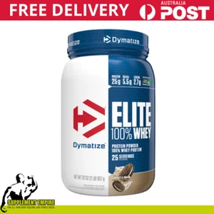 Dymatize Elite 100% Whey Protein Powder Muscle Recovery Cookies & Cream 25 serve - Picture 1 of 9