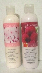 Avon Lot of 2 Naturals Hand & Body Lotion - Cherry Blossom, Raspberry Hibiscus - Picture 1 of 3