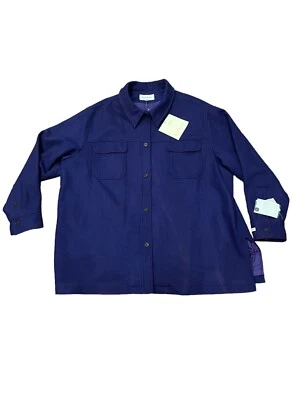 Abrigo Chaqueta Esencial Avenue Plus Talla 22/24 Lana Franela Púrpura Nuevo con Etiqueta Foto 1 de 4