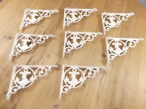 8 SOPORTES DE ANCLAJE DE BARCO DE HIERRO FUNDIDO MÉNSULAS SOPORTE DE ESTANTE DE PARED NÁUTICO BLANCO SUAVE - Imagen 1 de 10